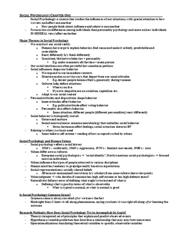 PS270 Chapter Notes - Chapter 1: Naturalistic Fallacy, Social Representation, Response Bias thumbnail