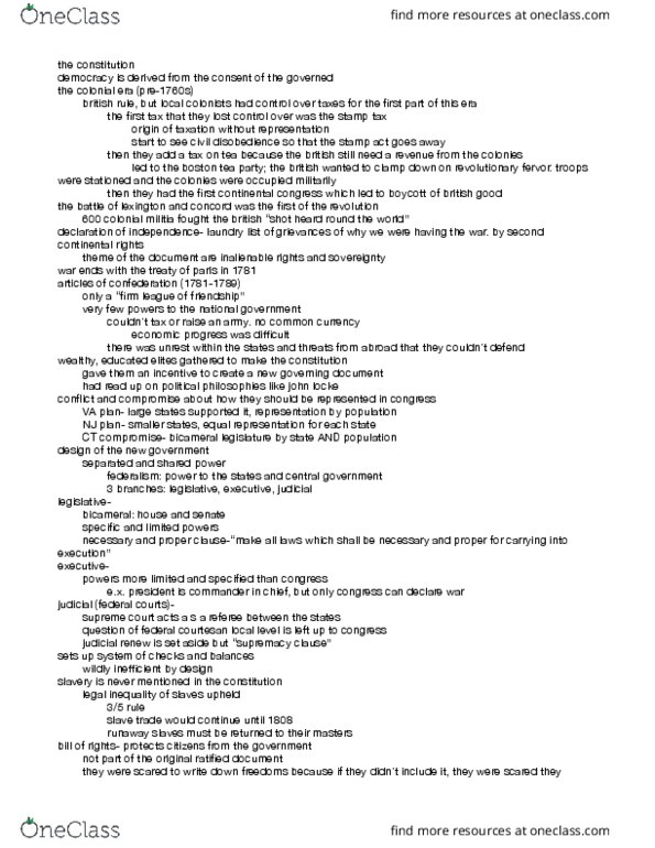 POL 201 Lecture Notes - Lecture 9: Supremacy Clause, Stamp Duty, Bicameralism thumbnail