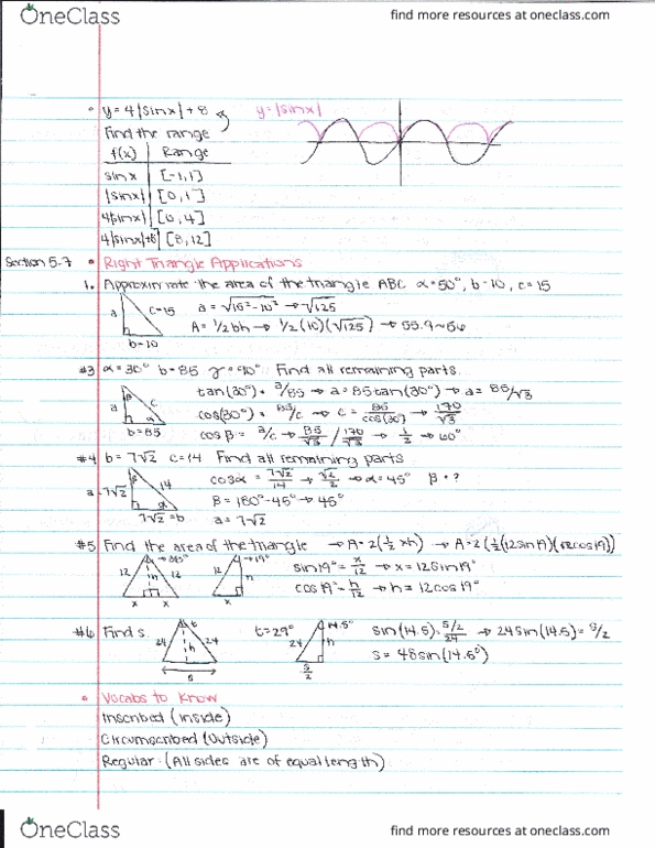 MATH 1113 Lecture 18: Section 5.6-5.7 Notes thumbnail