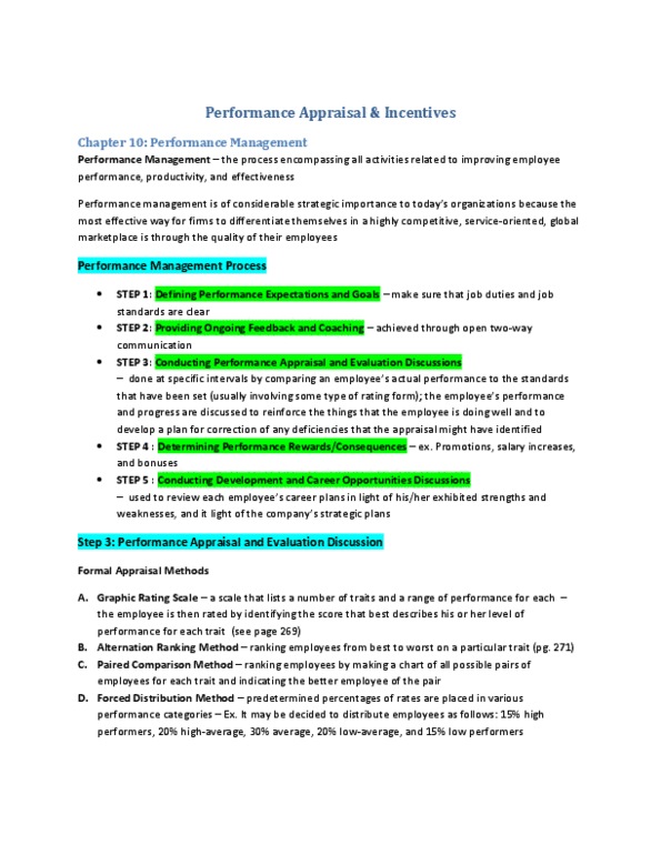 BU354 Chapter Notes - Chapter 10&12: Performance Appraisal, Millennials, High Tech thumbnail