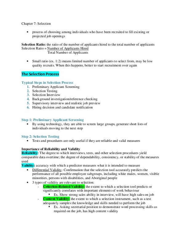 BU354 Chapter Notes -Eval, Word Processor, Content Validity thumbnail
