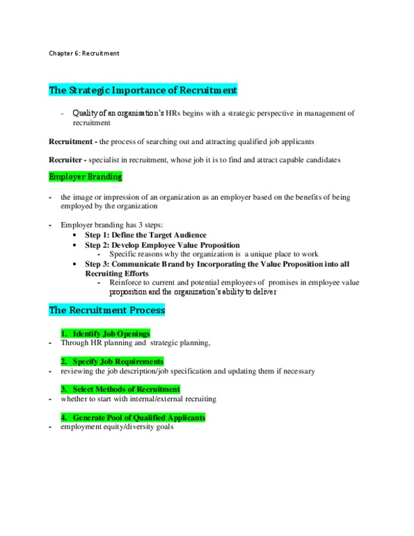 BU354 Lecture Notes - Employer Branding, Nepotism thumbnail