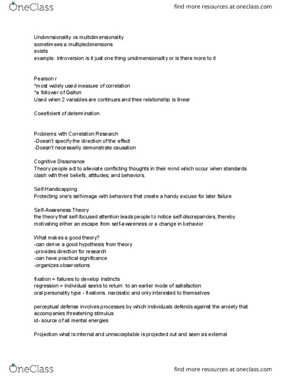 PSYC 2300H Lecture Notes - Lecture 2: Extraversion And Introversion, Narcissism, Terror Management Theory thumbnail