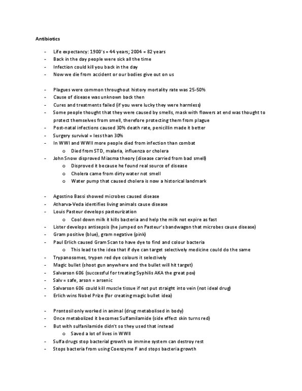 BPS 1101 Lecture Notes - Agostino Bassi, Gram-Positive Bacteria, Commodity Chemicals thumbnail