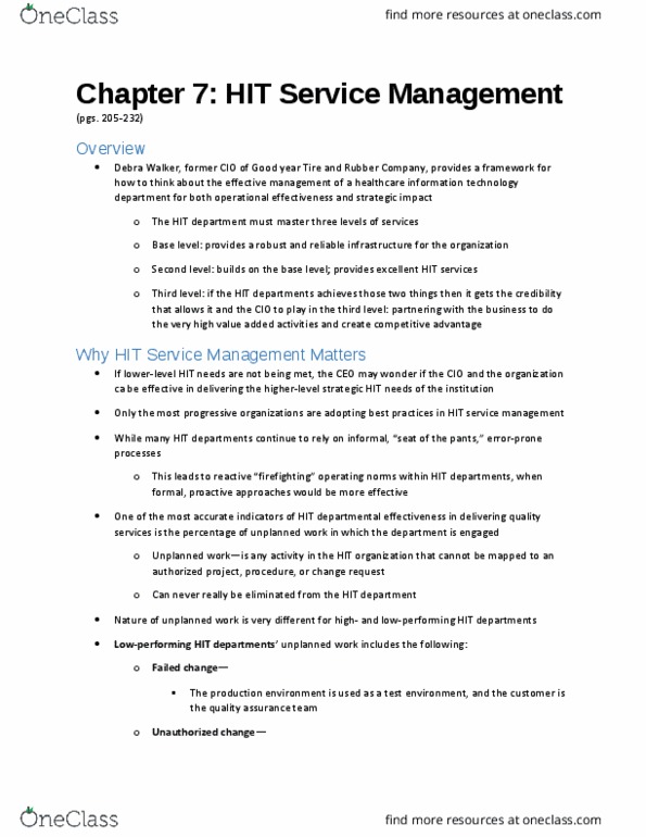 HSA 4191 Chapter Notes - Chapter 7: Itil thumbnail