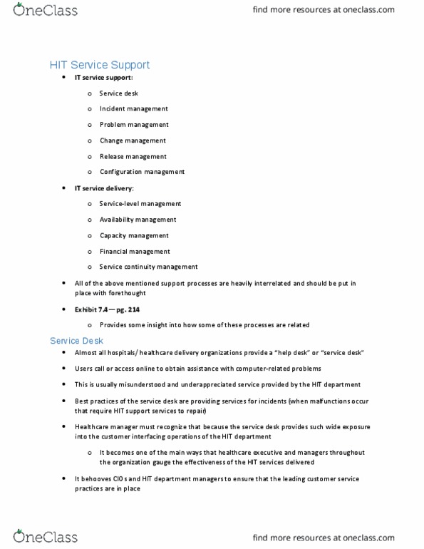 HSA 4191 Chapter Notes - Chapter 7: It Service Management, Configuration Management, Gartner thumbnail