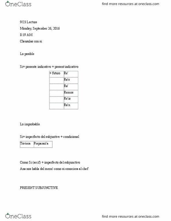 SPAN 3003 Lecture Notes - Lecture 14: Infinitive thumbnail