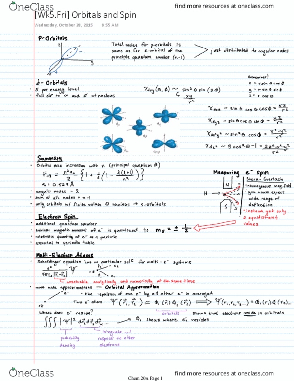CHEM 20A Lecture 16: [Wk5.Fri] Orbitals and Spin thumbnail