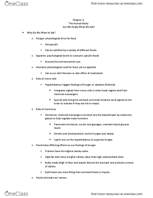 HUN2201 Chapter Notes - Chapter 3: Gastric Acid, Salivary Gland, Small Intestine thumbnail