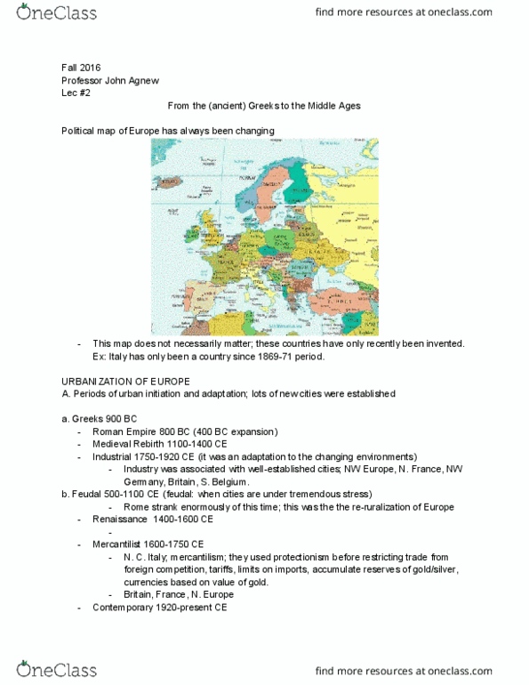 GEOG 152 Lecture 2: GEOG 152 Cities of Europe: Lec #2 part 1 thumbnail