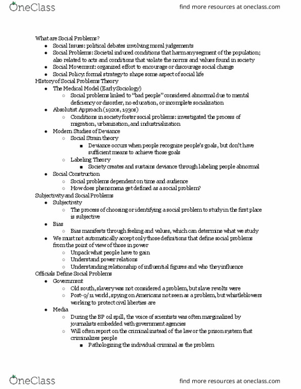 SOC 105 Lecture Notes - Lecture 1: Deepwater Horizon Oil Spill, Labeling Theory thumbnail