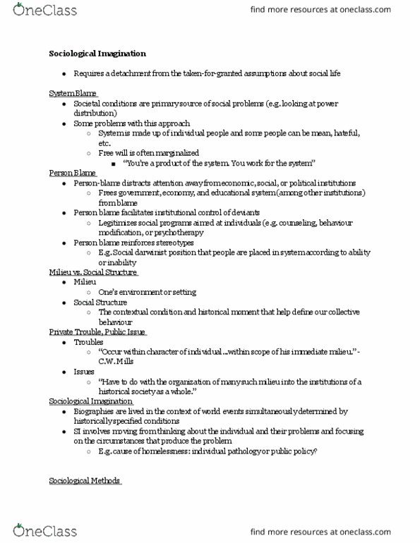 SOC 105 Lecture Notes - Lecture 2: Mail Online, Participant Observation, Dependent And Independent Variables thumbnail