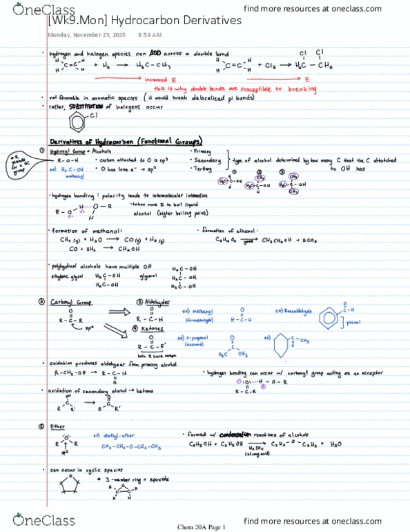 CHEM 20A Lecture 25: [Wk9.Mon] Hydrocarbon Derivatives thumbnail