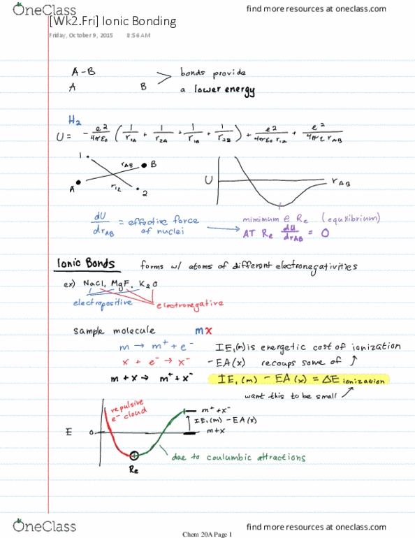 CHEM 20A Lecture 7: [Wk2.Fri] Ionic Bonding thumbnail