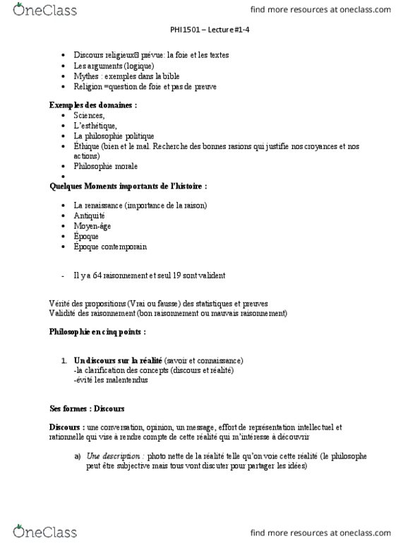 PHI 1501 Lecture Notes - Lecture 1: Abseiling, La Nature, Vise thumbnail