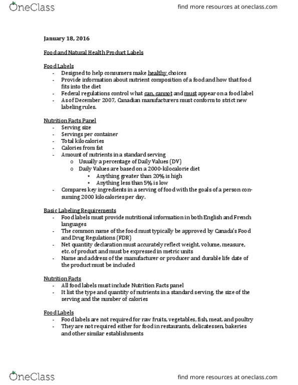 HNU 215 Lecture Notes - Lecture 3: Delicatessen, Facilitated Diffusion, Relate thumbnail