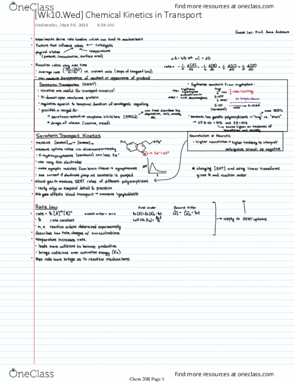 CHEM 20B Lecture 27: [Wk10.Wed] Chemical Kinetics in Transport thumbnail