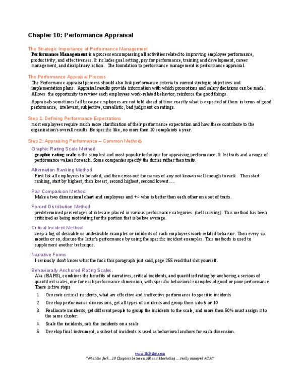 BU354 Lecture Notes - 360-Degree Feedback, Job Analysis, Job Performance thumbnail