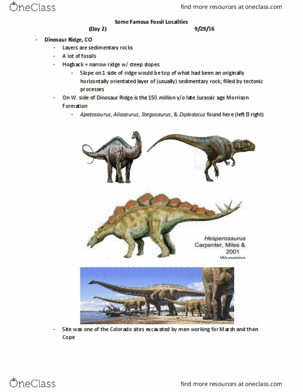 GEOL 305 Lecture Notes - Lecture 2: Argentinosaurus, Carnotaurus, Gasparinisaura thumbnail
