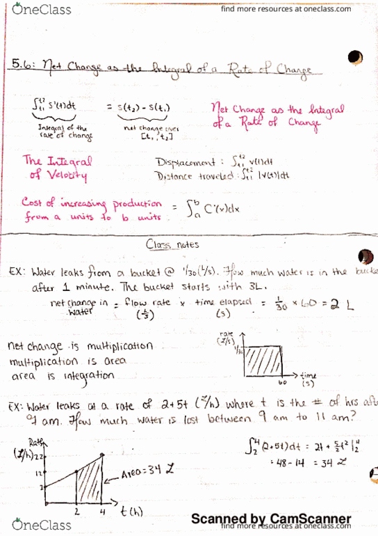 MATH 20B Lecture 2: Net Change as the Integral of a Rate of Change thumbnail