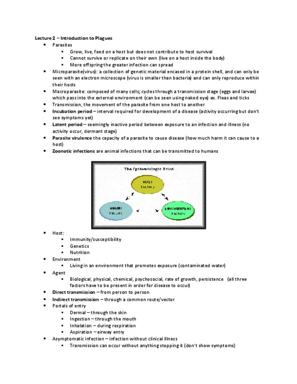 HLTB21H3 Lecture Notes - Homo Erectus, Herd Immunity, Rodent thumbnail