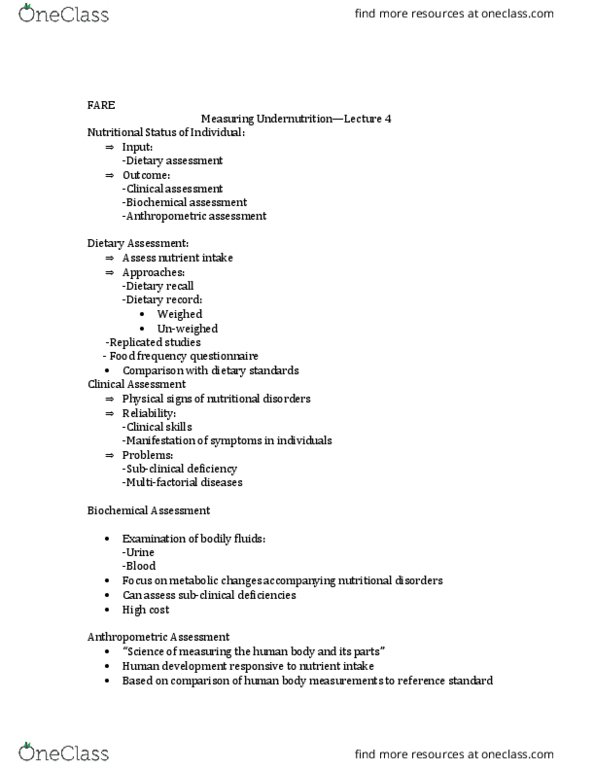 FARE 1300 Lecture Notes - Lecture 21: Questionnaire, Overnutrition, Reference Group thumbnail
