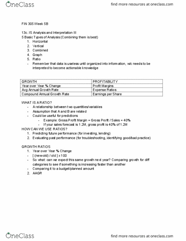 FIN 305 Lecture Notes - Lecture 5: Compound Annual Growth Rate, Profit Margin, Earnings Before Interest And Taxes thumbnail