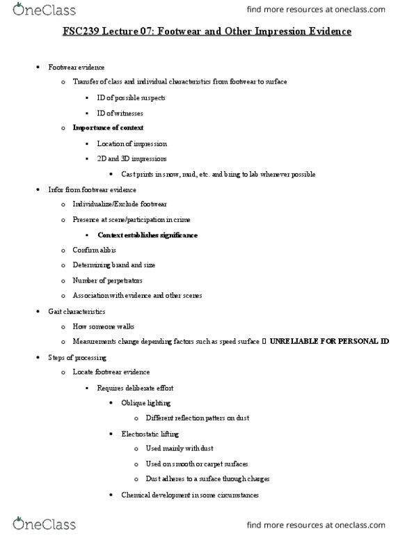 FSC239Y5 Lecture Notes - Lecture 7: Camera Lens, Fluorescence, Infor thumbnail