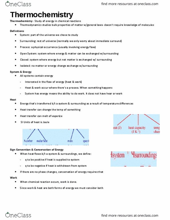 CHEM 1000 Lecture Notes - Lecture 4: Internal Energy, Heat Transfer, Thermodynamics thumbnail