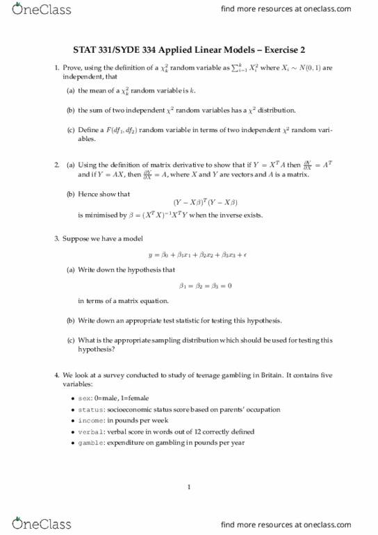STAT331 Lecture Notes - Lecture 2: Random Variable, Test Statistic, Sampling Distribution thumbnail