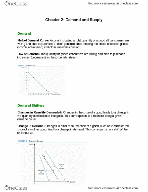 GMS 402 Chapter Notes - Chapter 2: Demand Curve, Economic Surplus, Economic Equilibrium thumbnail