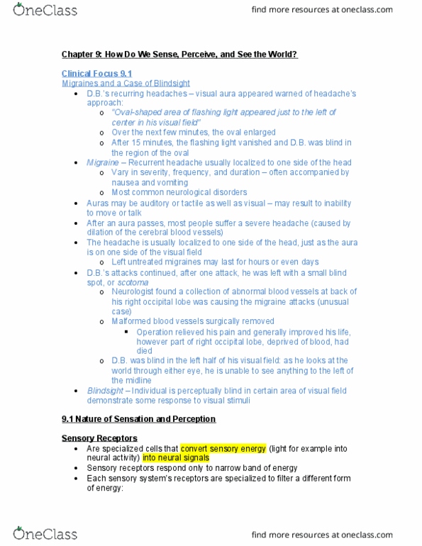 PSYB65H3 Chapter Notes - Chapter 9: Retinal Ganglion Cell, Optic Disc, Optic Chiasm thumbnail