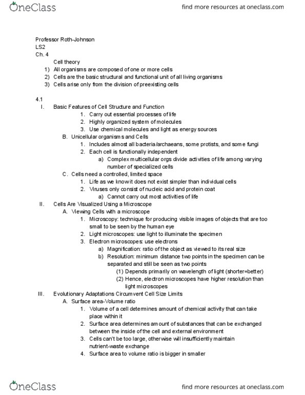 LIFESCI 2 Chapter Notes - Chapter 4.1-4.2: Cell Membrane, Lipid Bilayer, Microvillus thumbnail