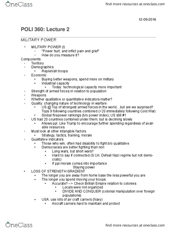 POLI 360 Lecture Notes - Lecture 2: Loss Of Strength Gradient, Facedown Records, Indep thumbnail