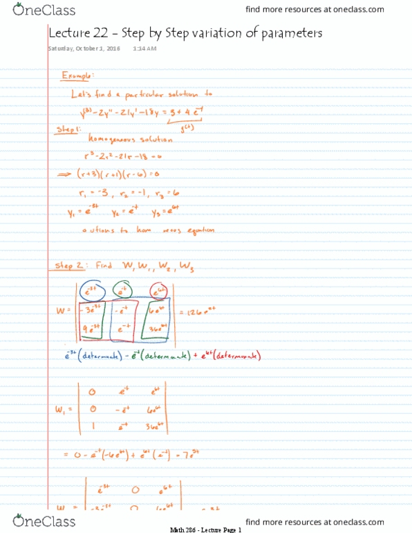 MATH 286 Lecture 22: Step by Step variation of parameters thumbnail