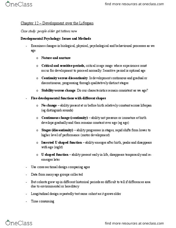 Psychology 1000 Chapter Notes - Chapter 12: Fetal Alcohol Spectrum Disorder, Umbilical Cord, Testis Determining Factor thumbnail