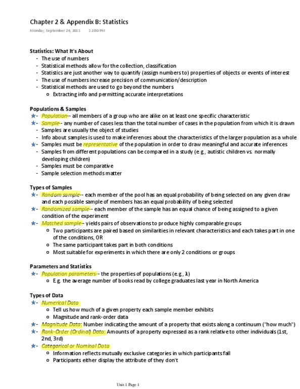 PSYC 2510 Chapter Notes - Chapter 2: Categorical Variable, Standard Deviation, Frequency Distribution thumbnail