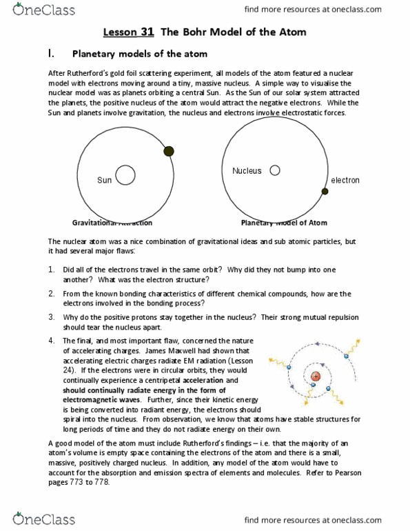 Political Science 1020E Lecture Notes - Lecture 31: Niels Bohr, Johann Jakob Balmer, Cathode Ray Tube thumbnail