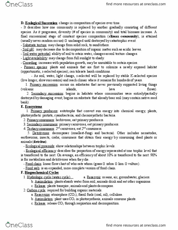 Biology 1201A Lecture Notes - Lecture 21: Soil Ph, Cyanobacteria, Chemosynthesis thumbnail