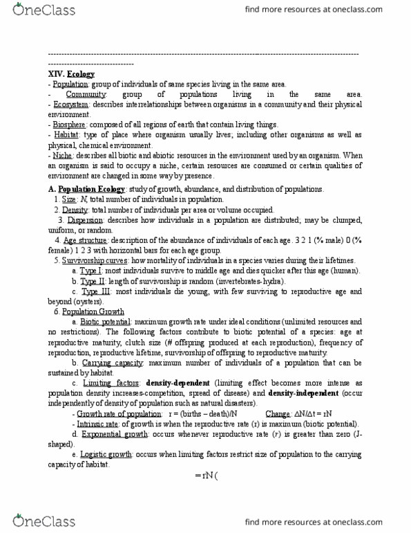 Biology 1201A Lecture Notes - Lecture 20: Pollination, Herbivore, Population Cycle thumbnail