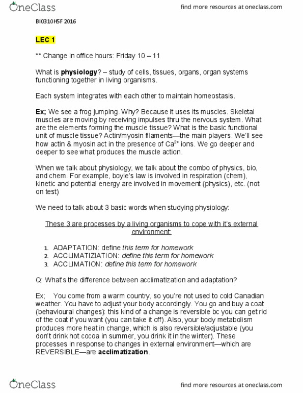 BIO310H5 Lecture Notes - Lecture 2: Positive Feedback, Hydrolysis, Golgi Apparatus thumbnail