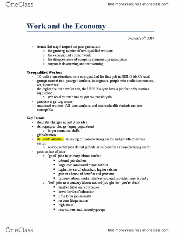 SOCIOL 1A06 Lecture Notes - Lecture 13: Ageism, Consumerism, Deindustrialization thumbnail