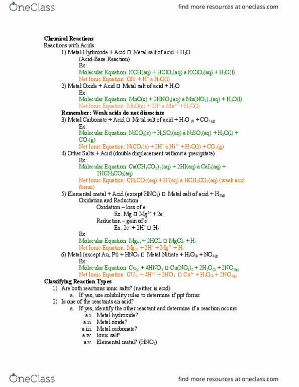 CHM 103 Lecture Notes - Lecture 11: Solubility, Salt Metathesis Reaction thumbnail