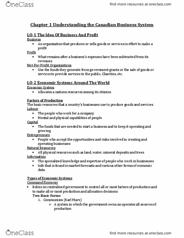 BUS 2090 Lecture Notes - Lecture 2: Unemployment Benefits, Canadian Business, Office Supplies thumbnail