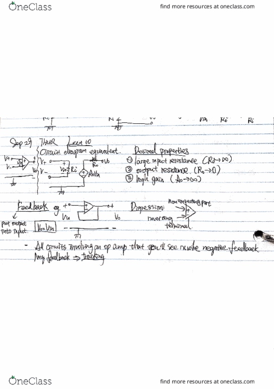 ECE212H1 Lecture Notes - Lecture 10: Operational Amplifier thumbnail