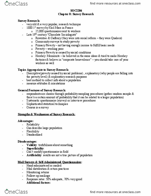 Sociology 2206A/B Lecture Notes - Lecture 6: Pairwise Comparison, Telephone Directory, Working Poor thumbnail