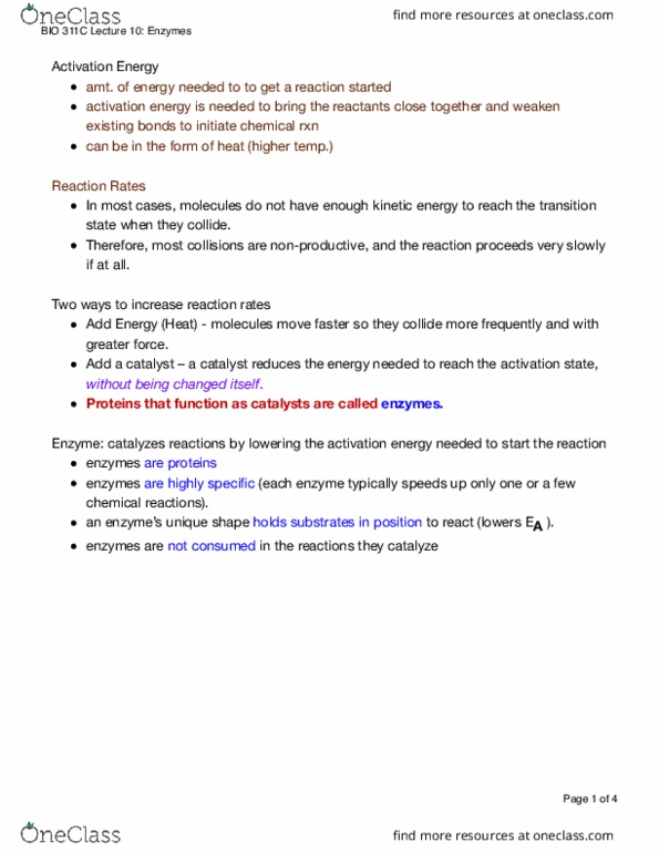 BIO 311C Lecture 10: Enzymes thumbnail
