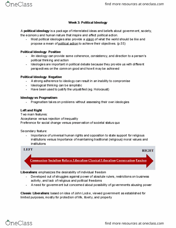 POL 101W Lecture Notes - Lecture 3: Ethnic Nationalism, Benito Mussolini, Liberal Democracy thumbnail