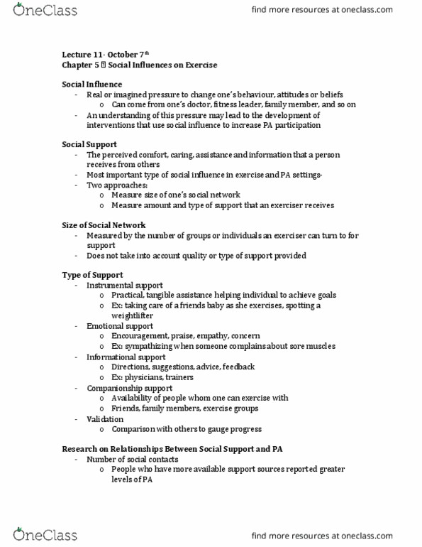 Kinesiology 2276F/G Lecture Notes - Lecture 5: Group Cohesiveness, Weight Training, Team Building thumbnail