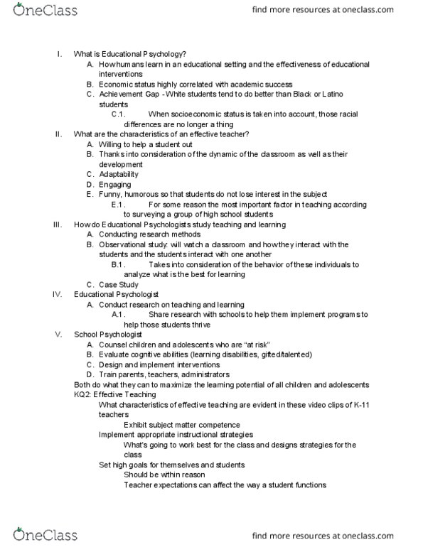 PSYC 311 Lecture Notes - Lecture 1: Observational Study thumbnail